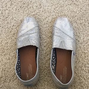 Toms size w10 sparkling silver